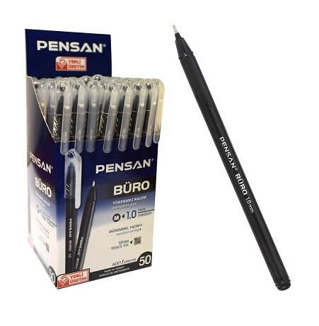 PENSAN SİYAH & KIRMIZI TÜKENMEZ KALEM PK:50 Lİ 1,0 MM