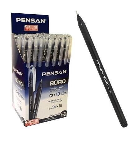 PENSAN SİYAH & KIRMIZI TÜKENMEZ KALEM PK:50 Lİ 1,0 MM