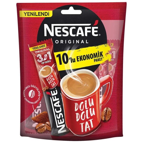 NESCAFE 3 Ü 1 ARADA SÜTLÜ KÖPÜKLÜ 17,4 G. PK:10 LU