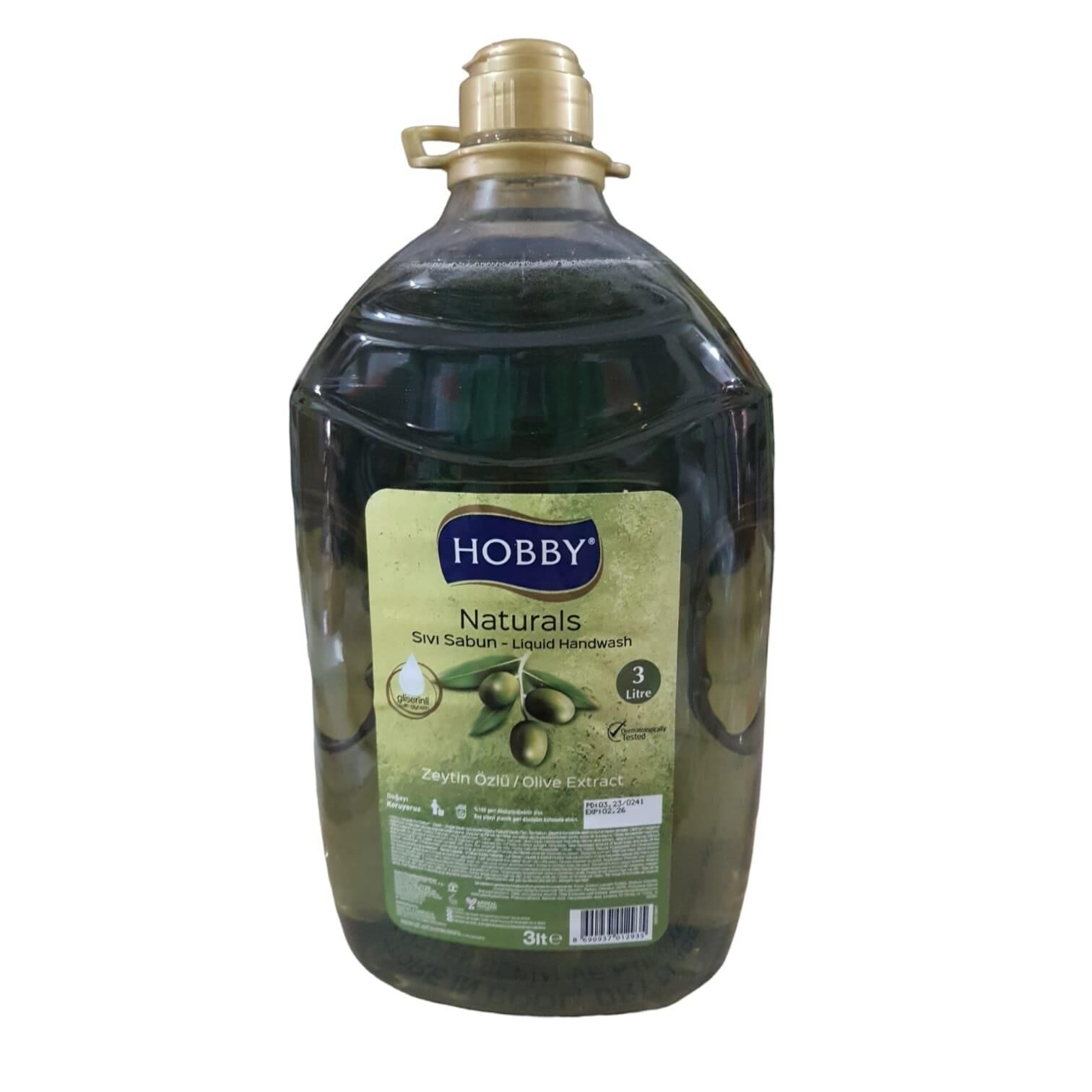 HOBBY SIVI SABUN GLİSERİNLİ 3 L. ZEYTİN ÖZLÜ NATURALS SERİSİ