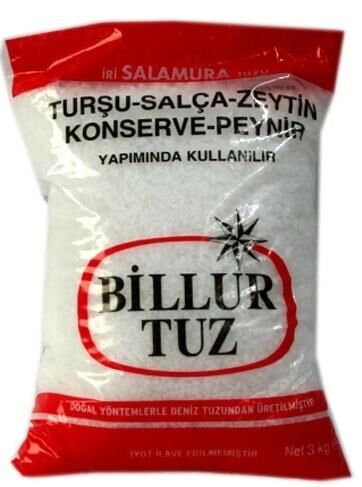 BİLLUR TUZ 3 KG İRİ SALAMURA TUZU