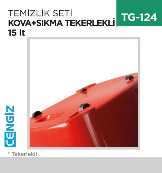 PLANET VİLEDA TEMIZLIK SETI KOVA + KEP TEKERLEKLİ RENKLER FARKLILIK GÖSTEREBİLİR 15 LT (UP 605)
