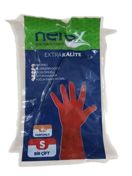 BULAŞIK ELDİVENİ NO:7 KÜÇÜK - S KIRMIZI TEMİZLİK ELDİVENİ NEROX