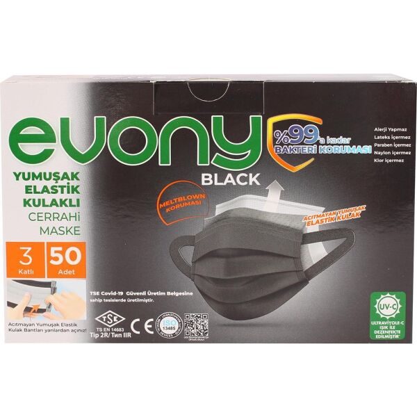 EVONY MASKE SİYAH PK:50 Lİ