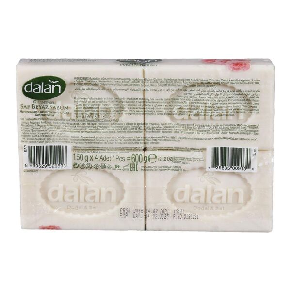 DALAN GELENEKSEL SAF BEYAZ BANYO SABUN PK :4*150 G. GÜL