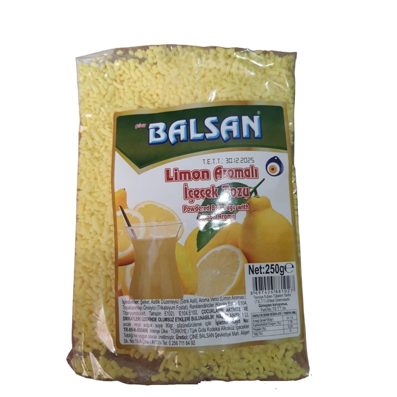 BALSAN GRANÜL LİMON 250 G. AROMALI İÇECEK TOZU