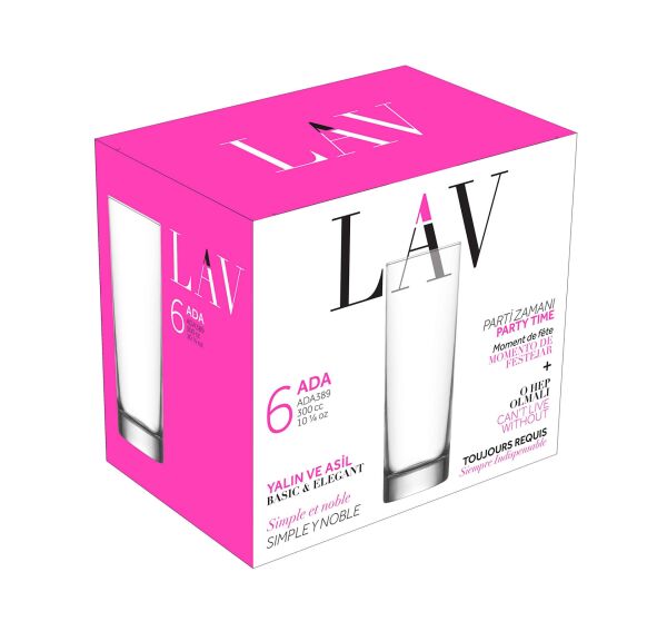LAV VOTKA BARDAĞI ADA LV-ADA389 315 CC 10 3/4 OZ PK 6 LI