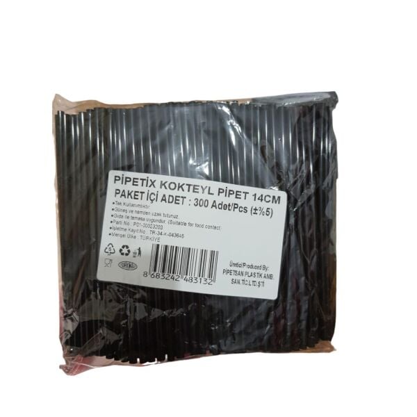 SELANİKLİ KIL PİPET ÇAP:4 MM BOY:14 CM PAKET:300 LÜ SİYAH İNCE PİPET