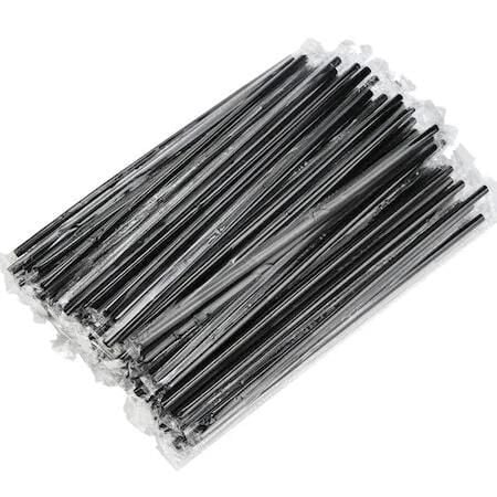 JELATİN SARGILI SİYAH DÜZ (KÖRÜKSÜZ) FROZEN PİPET 50 Lİ 23,5 CM BOY 7 MM ÇAP DOLPHİN & ROLL-UP