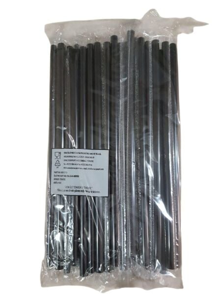 JELATİN SARGILI SİYAH DÜZ (KÖRÜKSÜZ) FROZEN PİPET 50 Lİ 23,5 CM BOY 7 MM ÇAP DOLPHİN