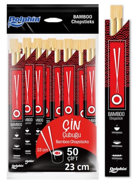 DOLPHİN BAMBU ÇİN ÇUBUK 23 CM PK : 50 ÇİFT ÇUBUK
