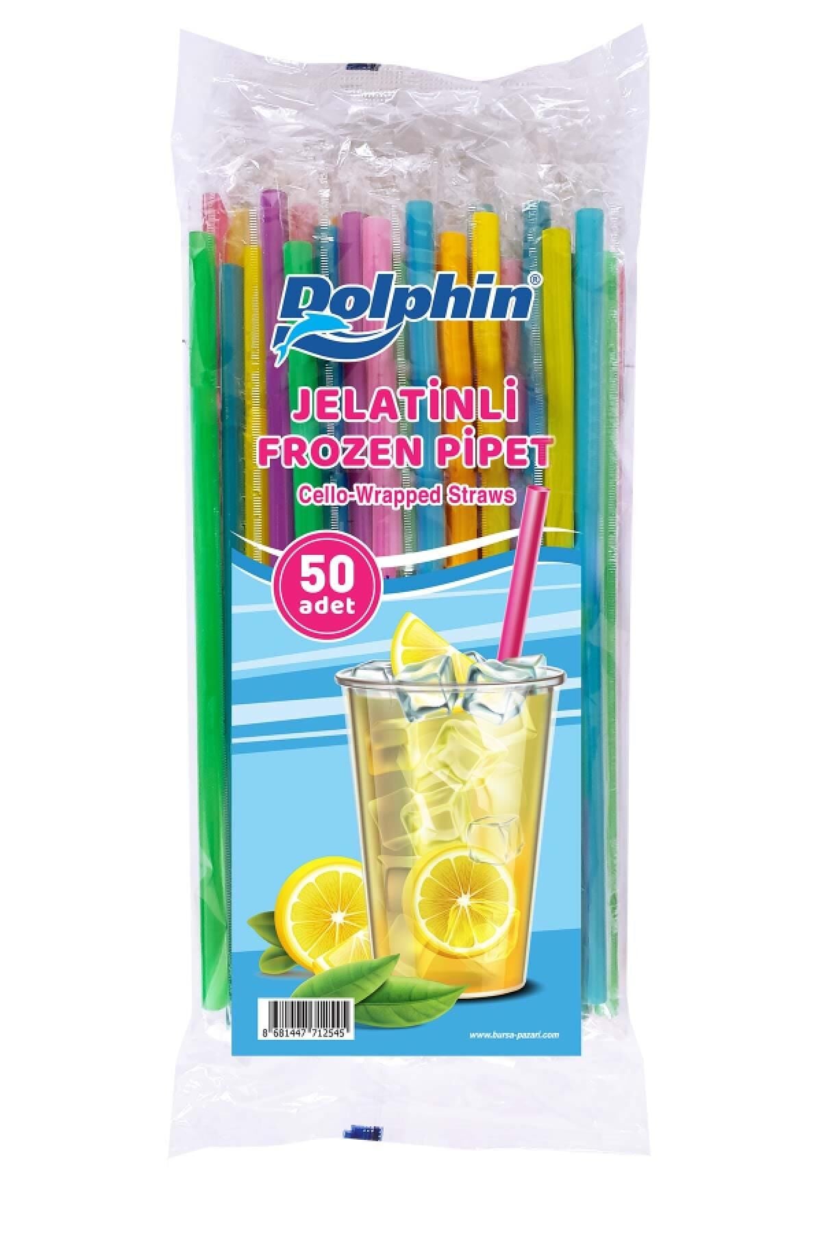 JELATİN SARGILI RENKLİ DÜZ (KÖRÜKSÜZ) FROZEN PİPET 50 Lİ 23,5 CM DOLPHİN