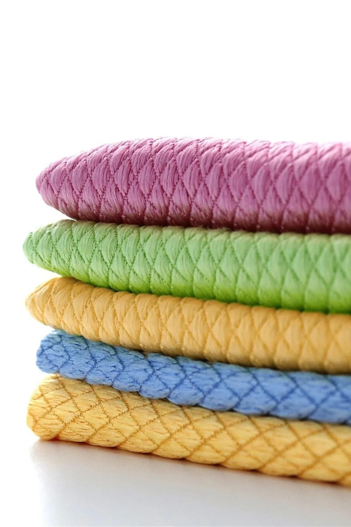 5 ADET SİLVER HOME 40*40 CM BAKLAVA DESEN MICROFIBER BEZ 48 G. 300 G.MSQR OVERLOKLU