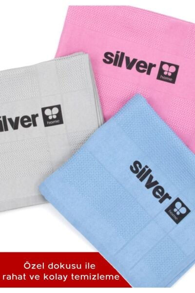 3 ADET SİLVER HOME MİKROFİBER DEKORATİF CAM BEZİ PK : 3 ADET BEZLER 42*68 CM BOYUTLARINDA