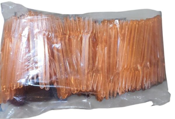 CİPS ÇATALI LÜKS PLASTİK 3 UÇLU 8,5 CM BOY PAKETLER 500 LÜ VE TEK RENKTİR