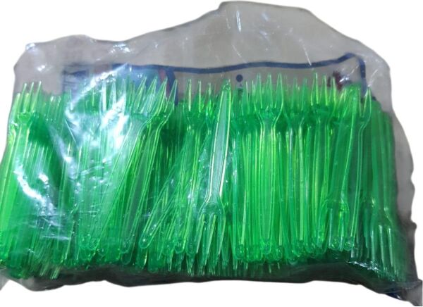 CİPS ÇATALI LÜKS PLASTİK 3 UÇLU 8,5 CM BOY PAKETLER 500 LÜ VE TEK RENKTİR