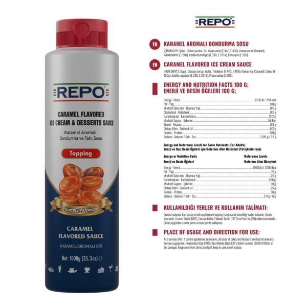 Repo Karamel Topping Dondurma ve Tatlı Sosu 1 KG