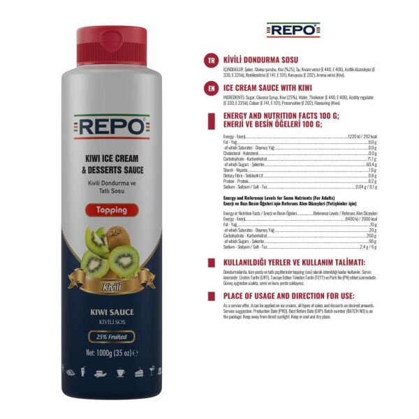 Repo Kivi Topping Dondurma ve Tatlı Sosu 1 KG