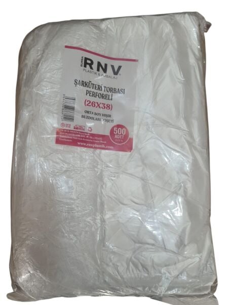 SELANİKLİ 26*38 CM 500 LÜ PAKET ORTA BOY HIŞIR BUZDOLABI POŞETİ (2 KG. LIK  ŞARKÜTERİ TORBASI PERFOR
