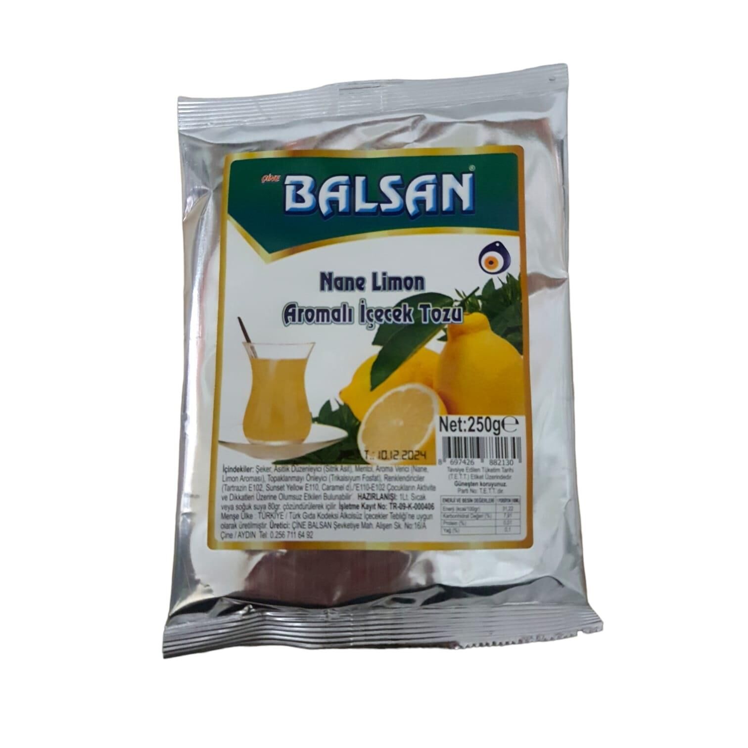 BALSAN TOZ NANE-LIMON 250 GR AROMALI İÇECEK TOZU