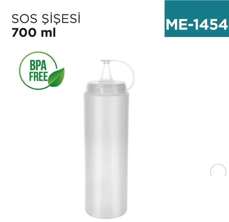 SOS ŞİŞESİ 700 ML. ŞEFFAF KETÇAP & MAYONEZ & HARDAL VE DİĞER SOSLAR İÇİN