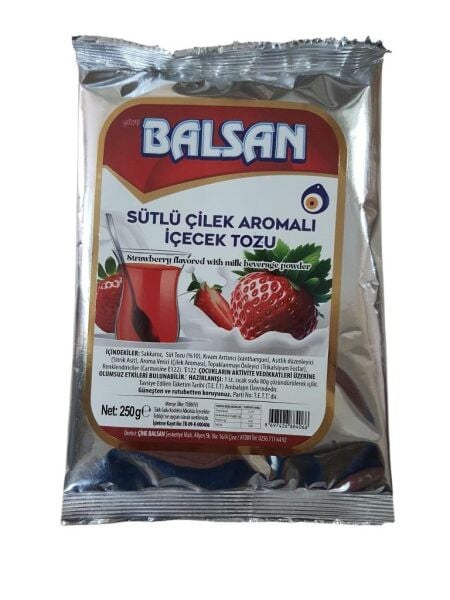BALSAN TOZ SÜTLÜ ÇİLEK 250 G AROMALI İÇECEK TOZU