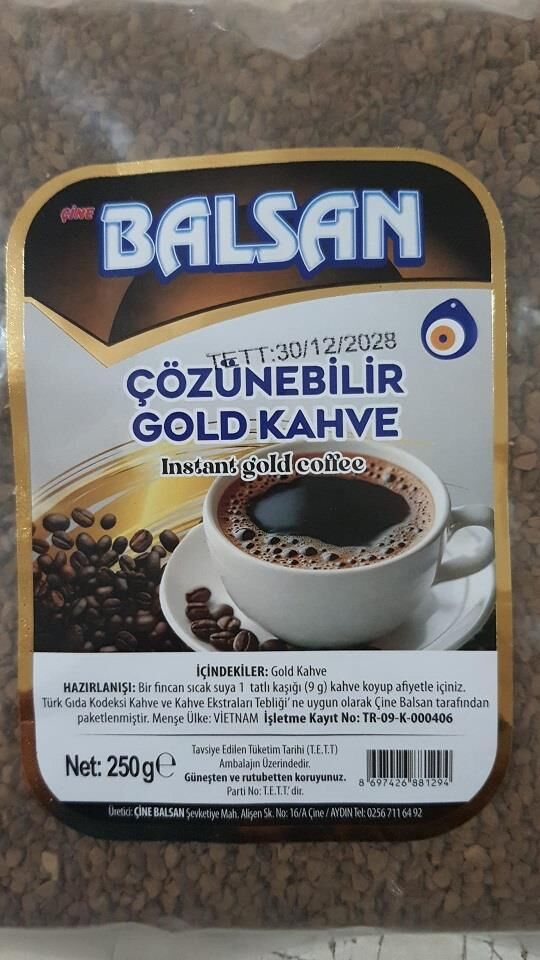 BALSAN NESCAFE GOLD 250 G. ÇÖZÜNEBİLİR GOLD KAHVE