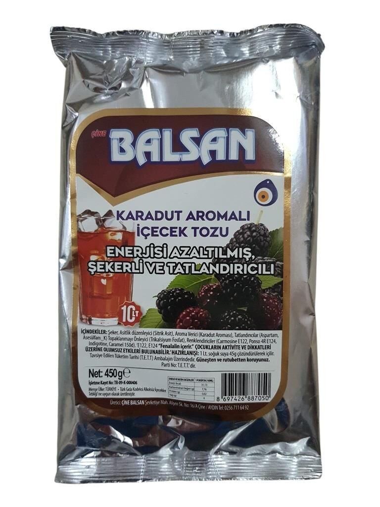 BALSAN 450 G. KARADUT AROMALI İÇECEK TOZU 10 LT. SU İÇİNDİR