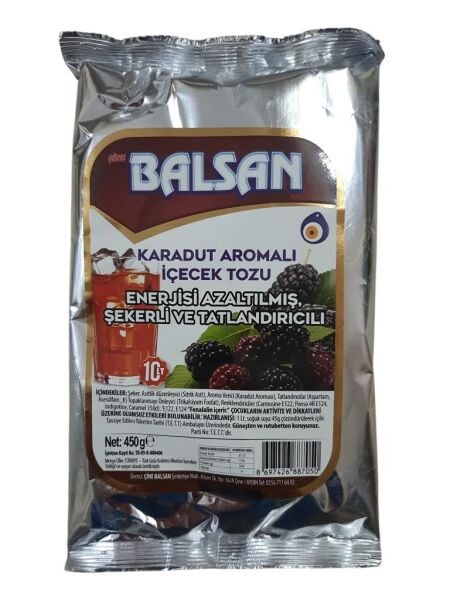 BALSAN 450 G. KARADUT AROMALI İÇECEK TOZU 10 LT. SU İÇİNDİR