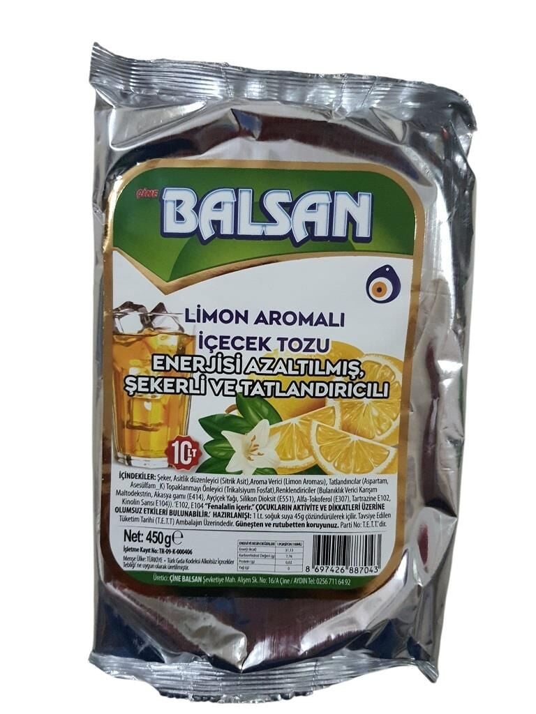 BALSAN 450 G. LİMON AROMALI İÇECEK TOZU 10 LT. SU İÇİNDİR