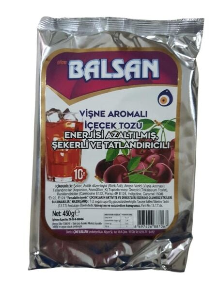 BALSAN 450 G. VİŞNE AROMALI İÇECEK TOZU 10 LT. SU İÇİNDİR