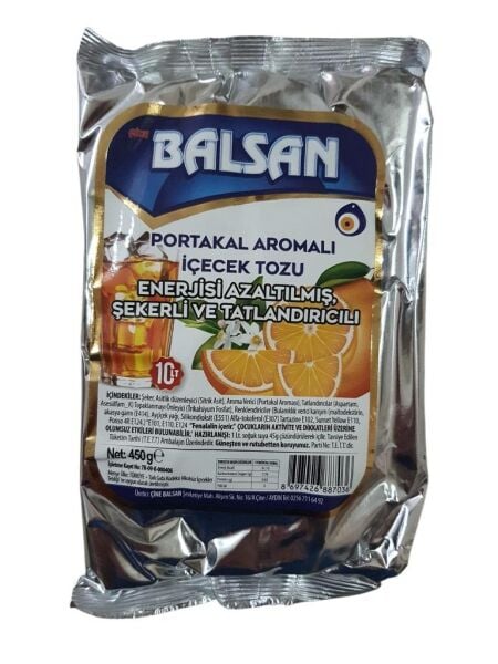 BALSAN 450 G. PORTAKAL AROMALI İÇECEK TOZU 10 LT. SU İÇİNDİR