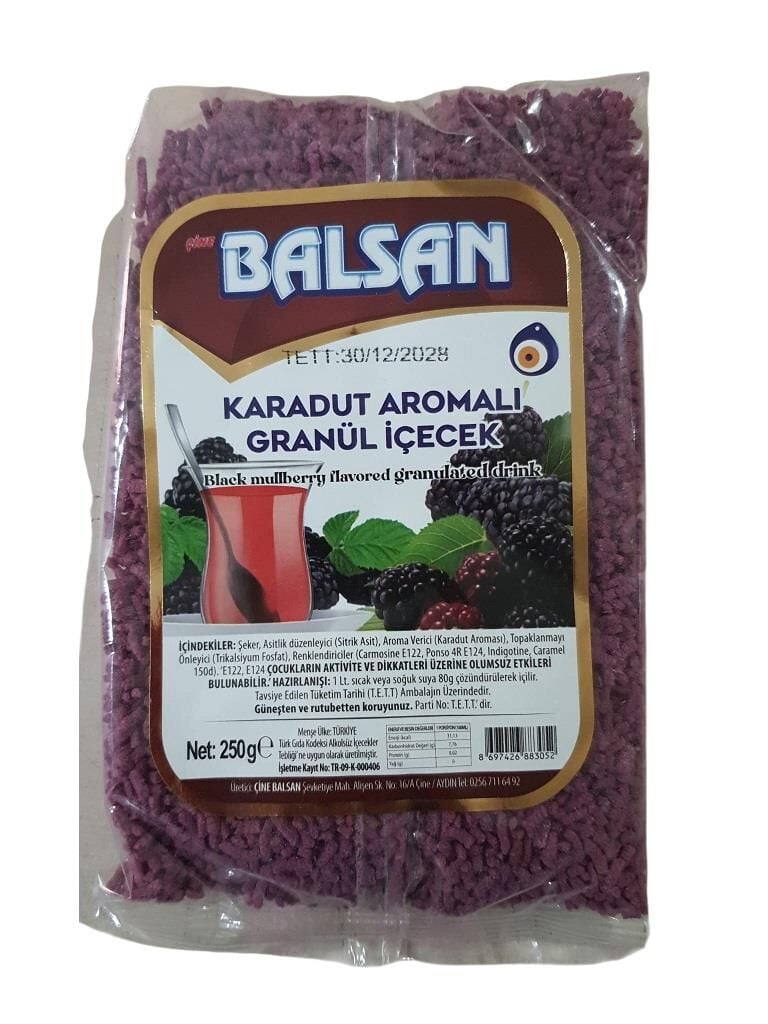 BALSAN GRANÜL KARADUT 250 G. AROMALI İÇECEK TOZU