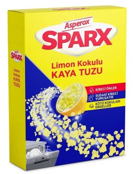 ASPEROX SPARX 1,5 KG LİMON KOKULU KAYA TUZU BULAŞIK MAKİNASI TUZU
