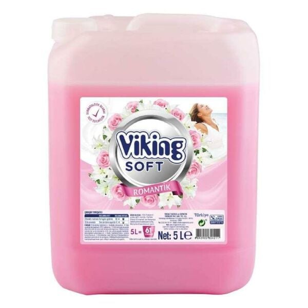 VİKİNG YUMUSATICI 5 L PEMBE GÜL VE ZAKKUM & ROMANTİK 61 YIKAMA