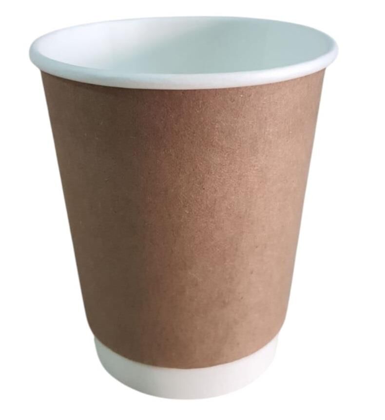 KARTON BARDAK 14 OZ DOUBLE WALL ( ÇİFT KATMANLI) PK: 25 Lİ KRAFT + BEYAZ