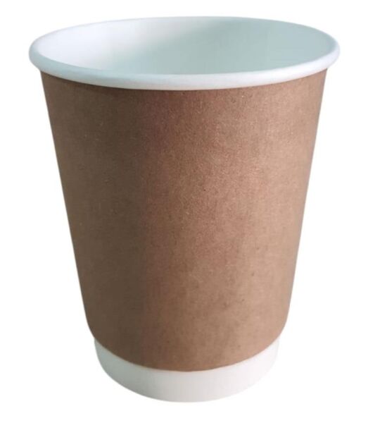 KARTON BARDAK 14 OZ DOUBLE WALL ( ÇİFT KATMANLI) PK: 25 Lİ KRAFT + BEYAZ