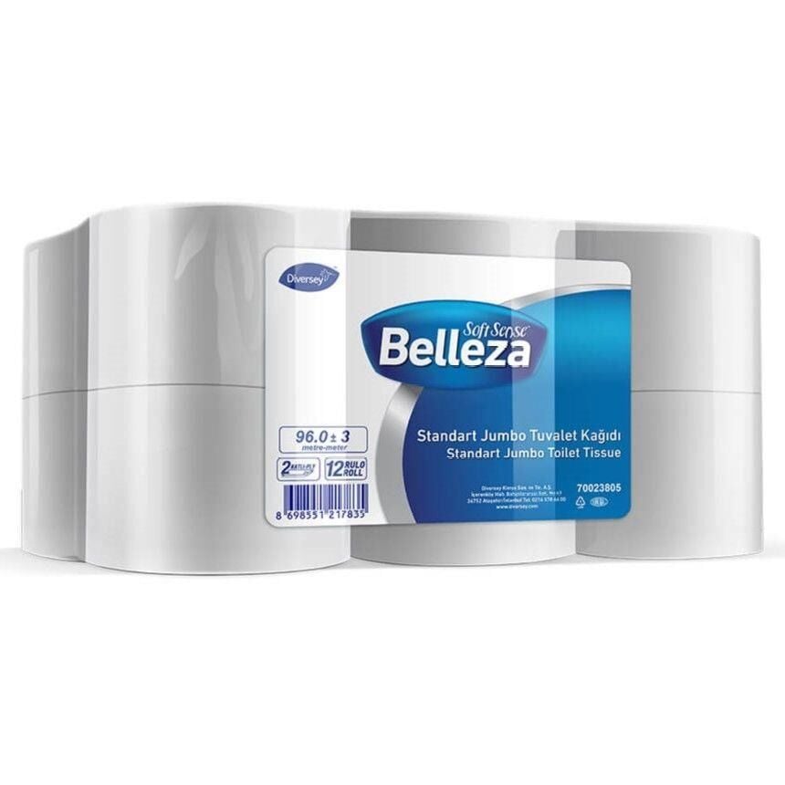 BELLEZA STANDART JUMBO TUVALET KAĞIDI 4 KG 12*96 M. 9,8 CM. DİVERSEY 70023805