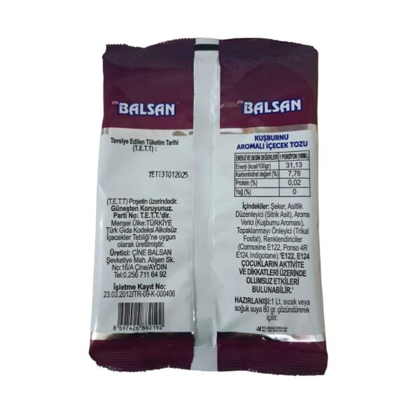 BALSAN TOZ KUSBURNU 250 GR AROMALI İÇECEK TOZU