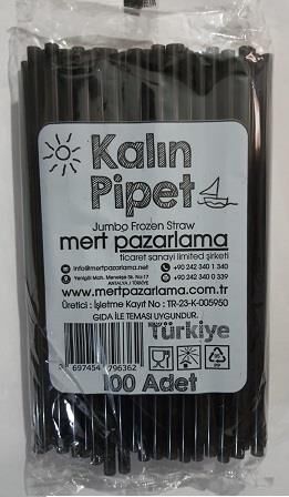 MERT FROZEN PİPET SİYAH 7 MM 22 CM PK:100'LÜ