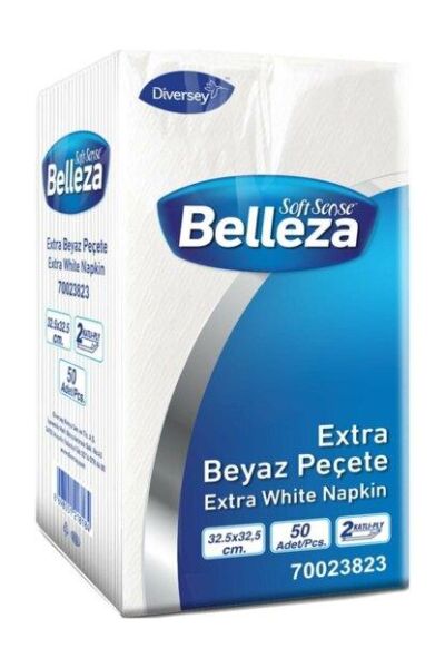 BELLEZA extra beyaz GARSON KATLAMA koli:24 pk 32,5*32,5 cm pk:50 AD. 1/8 katlama  DİVERSEY 70023823