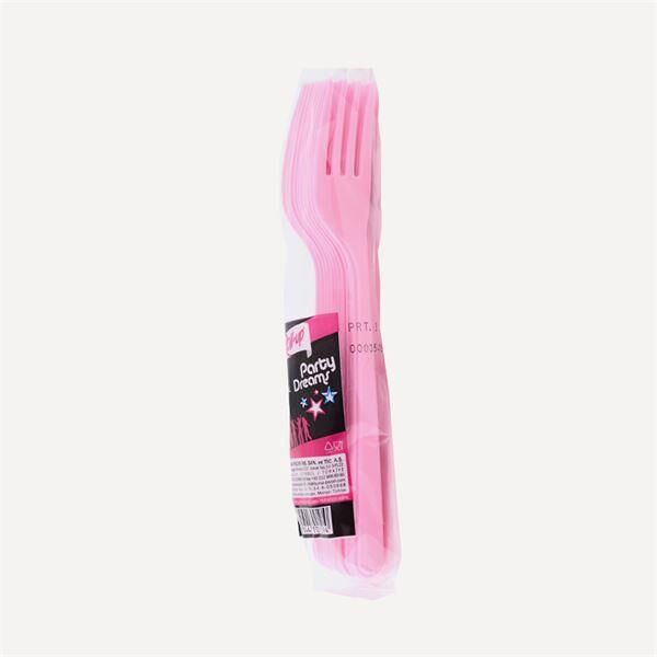 PARTI ÇATAL PLASTIK PEMBE 25 LI PK