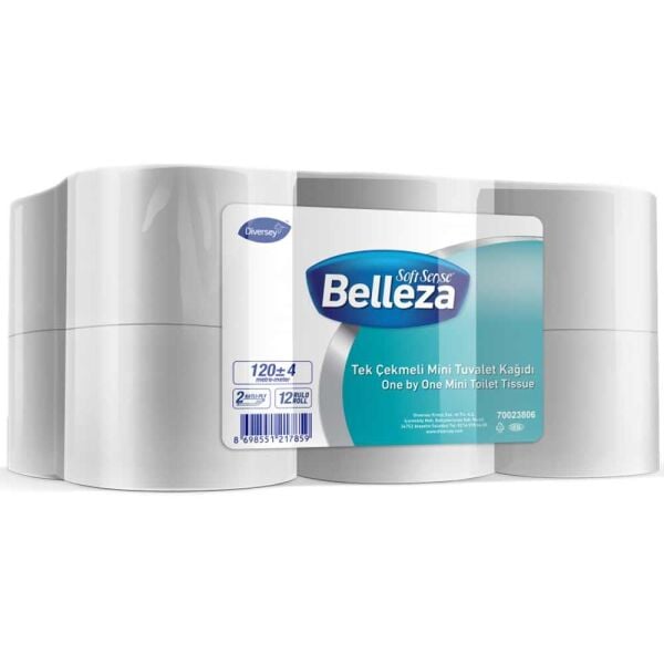 BELLEZA 12 LI MİNİ IÇTEN ÇEKME TUVALET KAĞIDI 5,90 KG 12*120 M 11,5 CM DİVERSEY 70023806