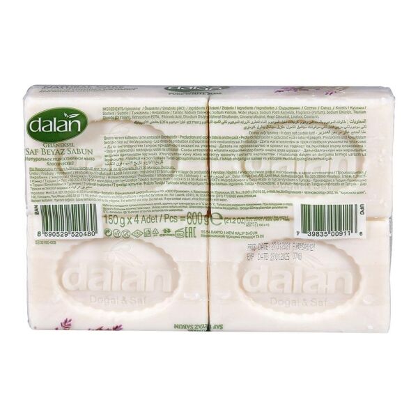 DALAN GELENEKSEL SAF BEYAZ BANYO SABUN PK :4*150 G. LAVANTA