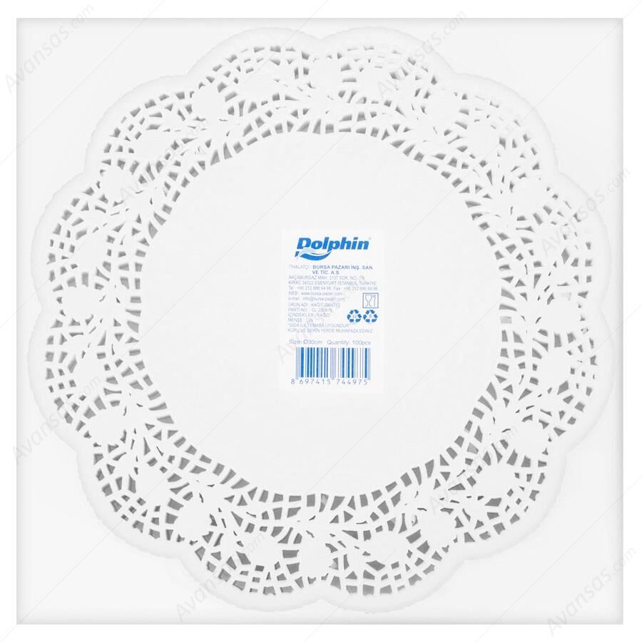 DOLE 28 CM YUVARLAK 100 LÜ PK DOLPHİN