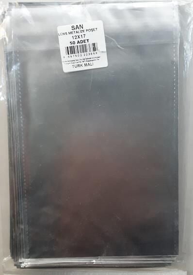 SAN LÜKS BANTLI METALIZE POSET 12*17 PK:50 Lİ KIRMIZI & GOLD & GÜMÜŞ