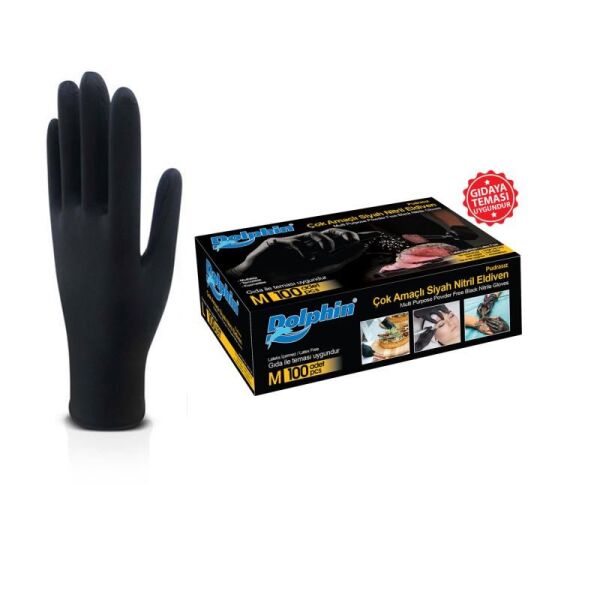 DOLPHIN NİTRİL SIYAH ELDİVEN M ÇOK AMAÇLI