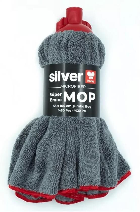 MİCROFİBER SÜPER EMİCİ KURULAMA MOP SH 265 GSM 55*105 CM SİLVERHOME %80 POLYESTER % 20 POLİYAMİD