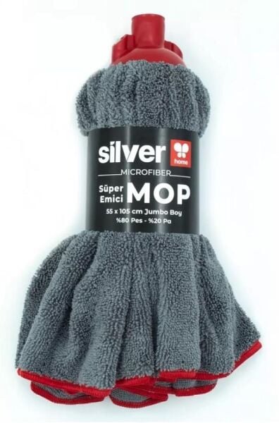 MİCROFİBER SÜPER EMİCİ KURULAMA MOP SH 265 GSM 55*105 CM SİLVERHOME %80 POLYESTER % 20 POLİYAMİD