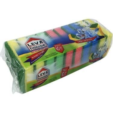LEVA & MİSS 10 LU RENKLİ BULAŞIK SÜNGERİ DÜZ OLUKSUZ